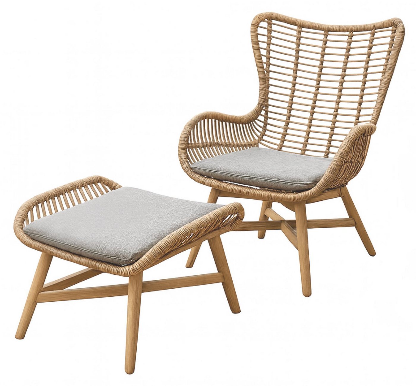 Endorphin Gartensessel Aurora- Moderner Gartensessel mit Hocker und Kissen, Farbe bambus – Ko Endorphin Gartensessel Aurora- Moderner Gartensessel mit Hocker und Kissen, Farbe bambus – Ko von Endorphin