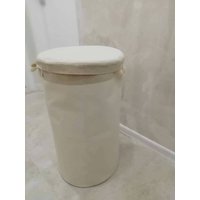 Wäschekorb Aus Ungebleichter Baumwolle Umweltfreundliche Aufbewahrung Von Spielzeug, Canvas Organizer Mit Deckel, D14/H24 Wäschekorb Aus Ungebleichter Baumwolle Umweltfreundliche Aufbewahrung Von Spielzeug, Canvas Organizer Mit Deckel, D14/H24 von EndulzarVivarta