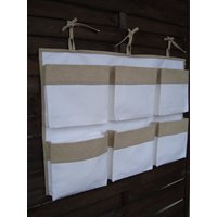 Weißer Canvas Krippenaufbewahrer Leinen Kinderzimmer Hängende Aufbewahrung Weißer Canvas Krippenaufbewahrer Leinen Kinderzimmer Hängende Aufbewahrung von EndulzarVivarta