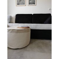 Runder Boden-Pouf Aus Canvas Boho-Bodenhocker, Ottoman-Überzug von EndulzarVivarta