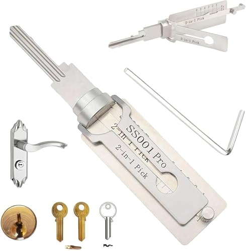 2-in-1 Hauptschlüssel-Decoder, Edelstahl-Hauptschlüssel-Decoder, Master-Schlüssel-Decoder, Dietrich-Set, Werkzeug, Mehrzweck-Edelstahl-Wartungsreparatur-Kits, robuste Handwerkzeuge, SS001-SS002 (SS001 2-in-1 Hauptschlüssel-Decoder, Edelstahl-Hauptschlüssel-Decoder, Master-Schlüssel-Decoder, Dietrich-Set, Werkzeug, Mehrzweck-Edelstahl-Wartungsreparatur-Kits, robuste Handwerkzeuge, SS001-SS002 (SS001 von Endyniner