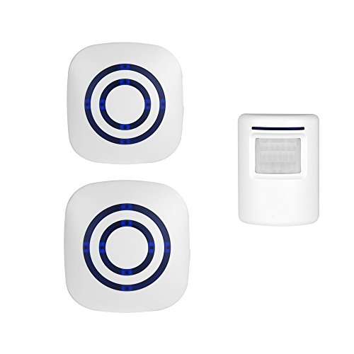 Wireless Home Security Driveway Alarm, Enegg Entry Alert, Visitor Door Bell Chime with 2 Plug-in Receiver and 1 PIR Motion Sensor Detector Alert System, Quality Sound and LED, 38 Melodies Wireless Home Security Driveway Alarm, Enegg Entry Alert, Visitor Door Bell Chime with 2 Plug-in Receiver and 1 PIR Motion Sensor Detector Alert System, Quality Sound and LED, 38 Melodies von Enegg