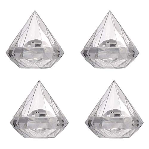 Energetic Elegant Diamant-Form-Schönheitsbox 12 Stück transparent Kunststoff Box 7 x 7 cm von Energetic