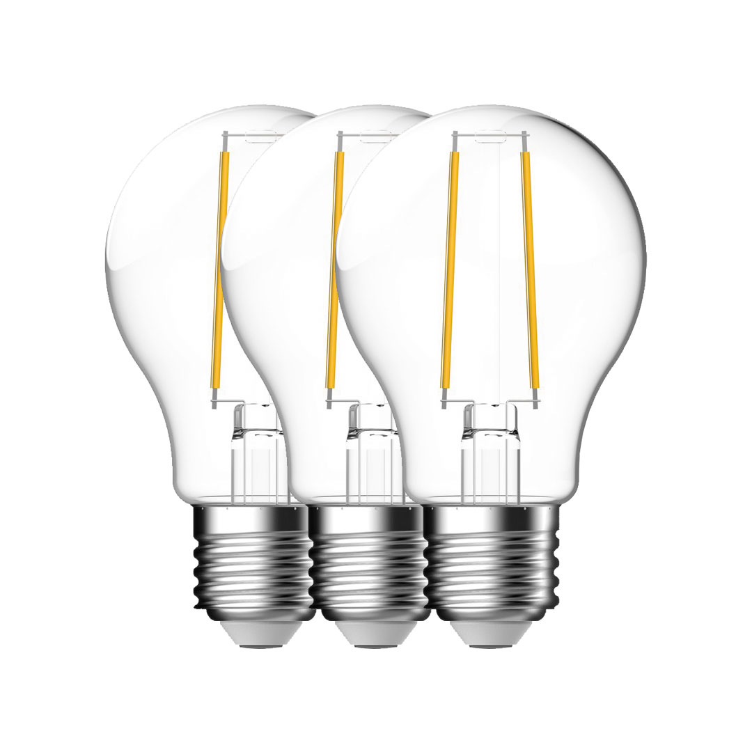 Nordlux Energetic LED Leuchtmittel E27 3er Set Filament klar 470lm 4000K 4W 80Ra 360° 6x6x10,4cm von Energetic