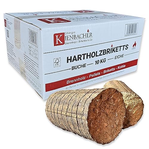 10kg Nestro Hartholzbriketts im 10kg Karton FSC Zertifiziert Gluthalter Kamin Ofen Brenn Holz Heiz Grill Smoker Kohle | Energie Kienbacher von Energie Kienbacher