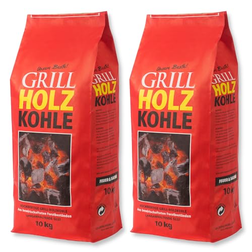 20kg Holzkohle Premium Holzkohle „100% Made IN Germany“ Grillkohle Grillbriketts für Kugelgrill Holzkohlegrill Smoker Briketts Grill Kohle von Energie Kienbacher