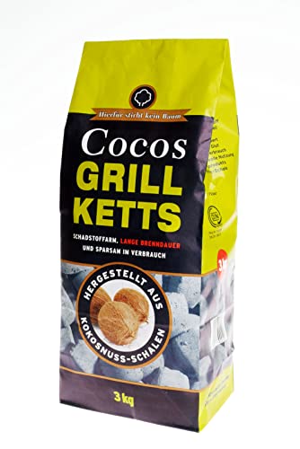 3kg Cocos Premium Grillbriketts aus Kokosschalen „Made IN Germany“ Kohle Holzkohle für Kugelgrill Holzkohlegrill ideal für Dutch Oven Smoker Briketts Grill Kohle von Energie Kienbacher