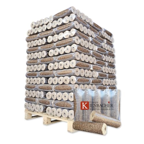 960kg Palette Nestro SONDERAKTION Holzbriketts aus Reiner Buche mit Zugloch Brenn Kamin Ofen Heiz Holz Gluthalter Brennholz Premium Öko Holzbriketts 90mm Durchmesser | Energie Kienbacher von Energie Kienbacher