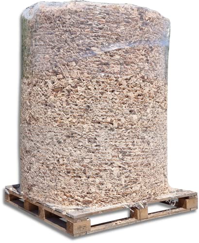 Energie Kienbacher 3200L Hackschnitzel 100% Made IN Bayern Holzhackschnitzel Beetabdeckung Fallschutz Unkrautschutz Wegebelag Natur Mulch Wald Garten Dekor Holz Körnung 0-55mm 2x1600L Palette von Energie Kienbacher