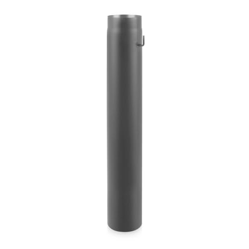 EWO Ofenrohr 150mm Durchmesser - Rauchrohr 100cm lang mit Drosselklappe (Gussgrau) - Feuerrohr 2 mm Stahlblech - Kaminrohr mit Senotherm-Beschichtung - rußbeständig, frost- & tauwechselbeständig von EnergieWerk Ost GmbH