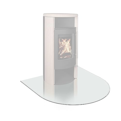 EWO Funkenschutzplatte - Glasplatte für Kaminöfen in Rundbogen-Form (100 x 100 x 0,8 cm) - Bodenplatte als Kamin Funkenschutz mit ESG-Sicherheitsglas - Kaminplatte Boden-Schutzglas von EnergieWerk Ost GmbH