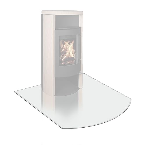 EWO Funkenschutzplatte - Glasplatte für Kaminöfen in Segmentbogen-Form (110 x 85 x 0,8 cm) - Bodenplatte als Kamin Funkenschutz mit ESG-Sicherheitsglas - Kaminplatte Boden-Schutzglas von EnergieWerk Ost GmbH