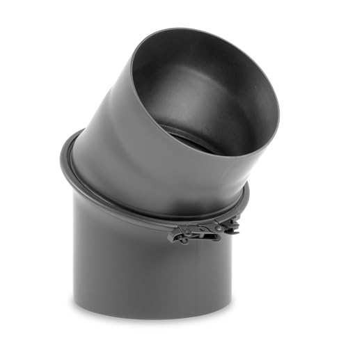 EWO Ofenrohr-Bogen 150 mm Durchmesser - Ofenrohr Bogen drehbar 0-45° Gussgrau - Senotherm-Beschichtung - rußbeständig, frost- und tauwechselbeständig von EnergieWerk Ost GmbH