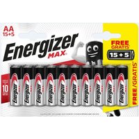 Energizer - Alkaline Max Batterie Mignon aa 1,5 v, 15 + 5 Pack Batterien, Akkus & Taschenlampen von Energizer