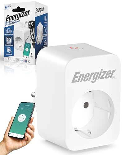 ENERGIZER Smart Plug WLAN Steckdose, kompatibel mit Alexa, für Smart Home als Energiekostenmessgerät, mit App- und Sprachsteuerung, kein HUB notwendig, 2.4GHz Wifi 1 Stück von Energizer