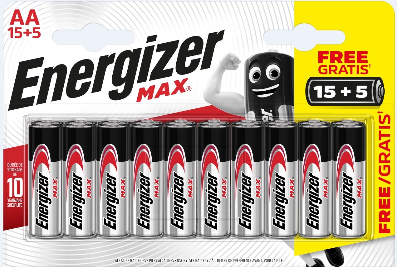 Energizer Alkaline Max Batterie Mignon AA 1,5 V, 15 + 5 Pack von Energizer