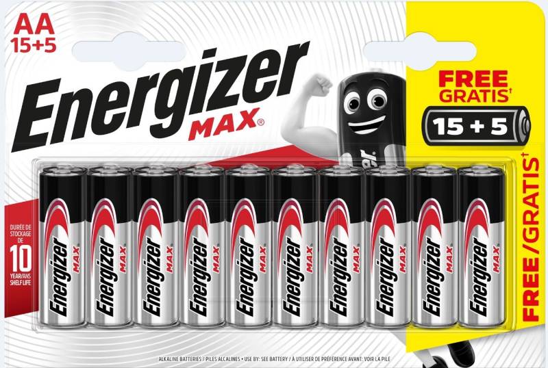 Energizer Alkaline Max Batterie Mignon AA 1,5 V, 15 + 5 Pack von Energizer