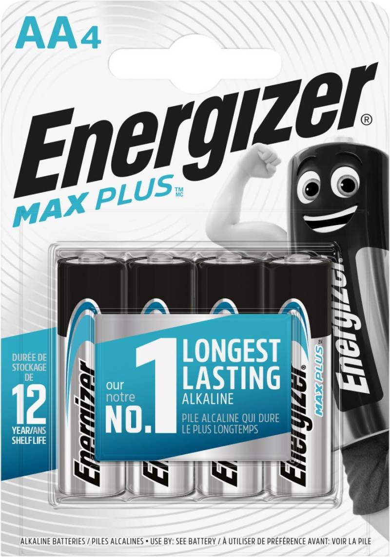 Energizer Alkaline Max Plus Mignon AA 1,5 V, 4er Pack von Energizer