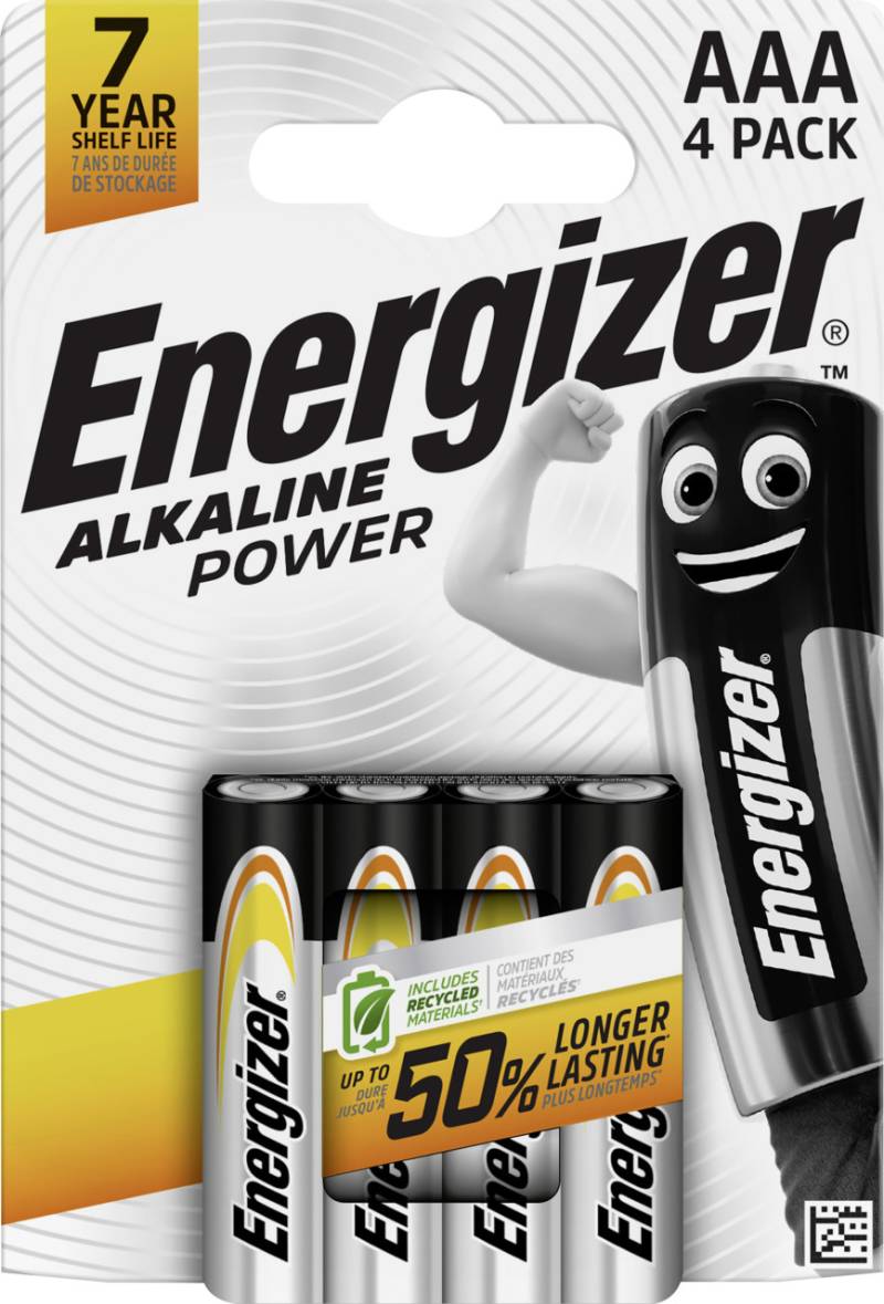 Energizer Alkaline Power Micro AAA 1,5 V, 4er Pack von Energizer