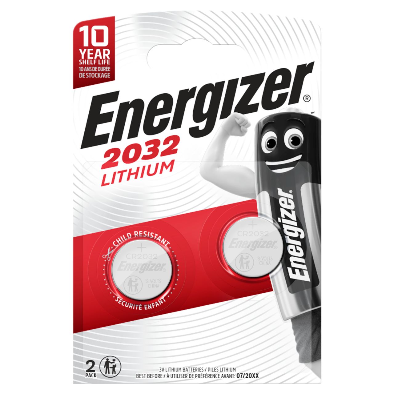 Energizer Knopfzelle CR 2032 Lithium, 3 V, 2er Pack von Energizer