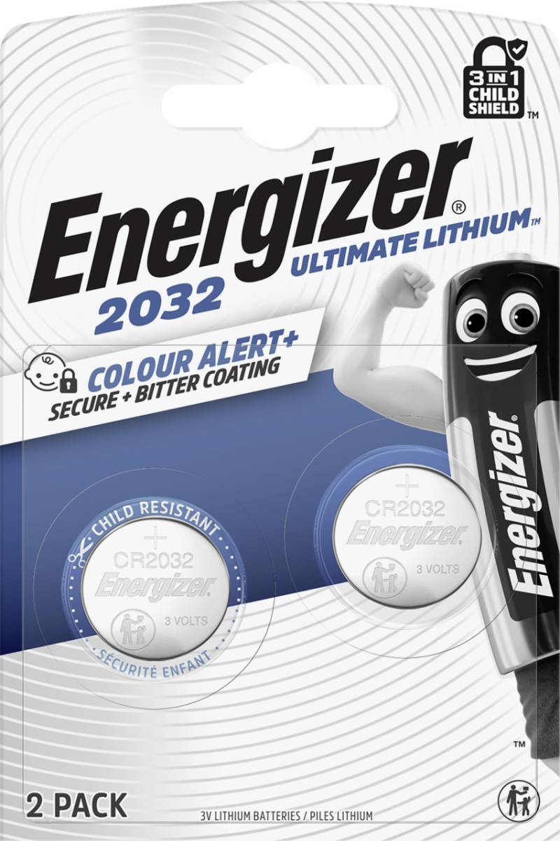 Energizer Knopfzelle CR 2032 Ultimate Lithium, 3 V, 2er Pack von Energizer