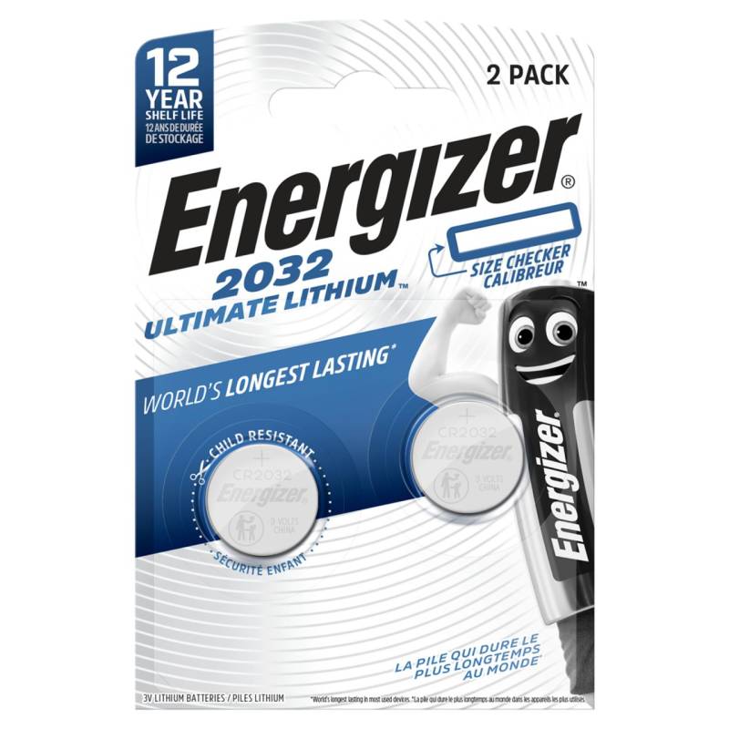 Energizer Knopfzelle CR 2032 Ultimate Lithium, 3 V, 2er Pack Energizer Knopfzelle CR 2032 Ultimate Lithium, 3 V, 2er Pack von Energizer