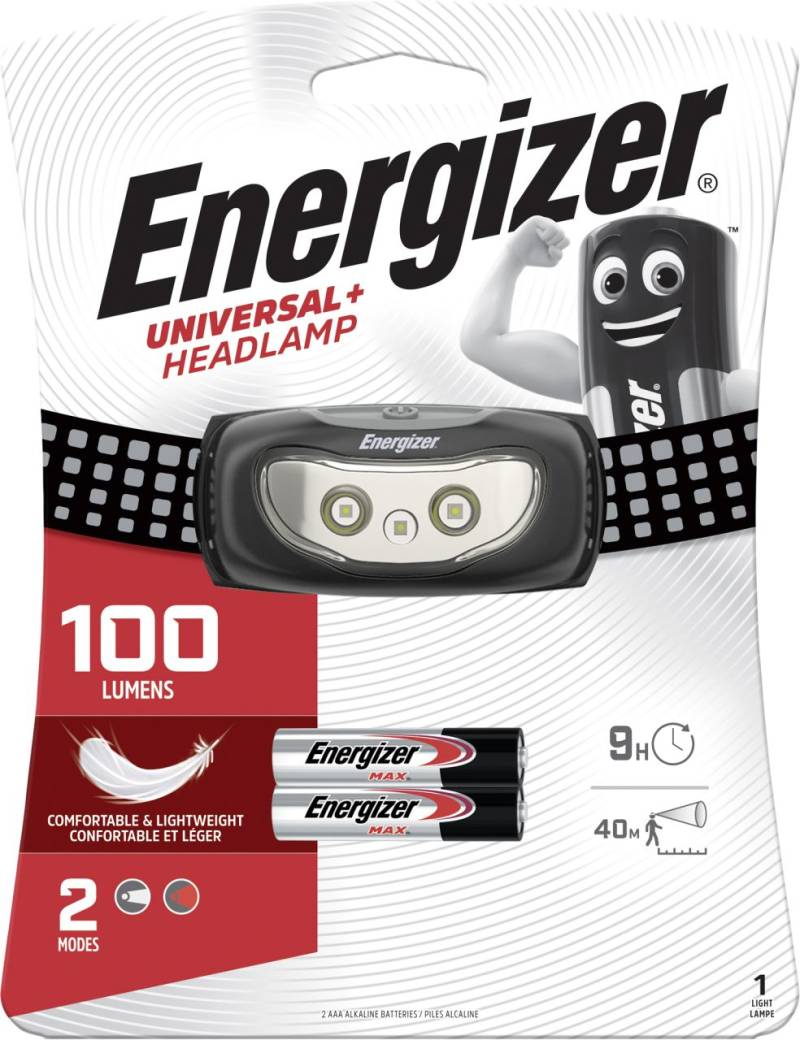 Energizer Kopflampe Universal + 2 weiße und 1 rote LED von Energizer