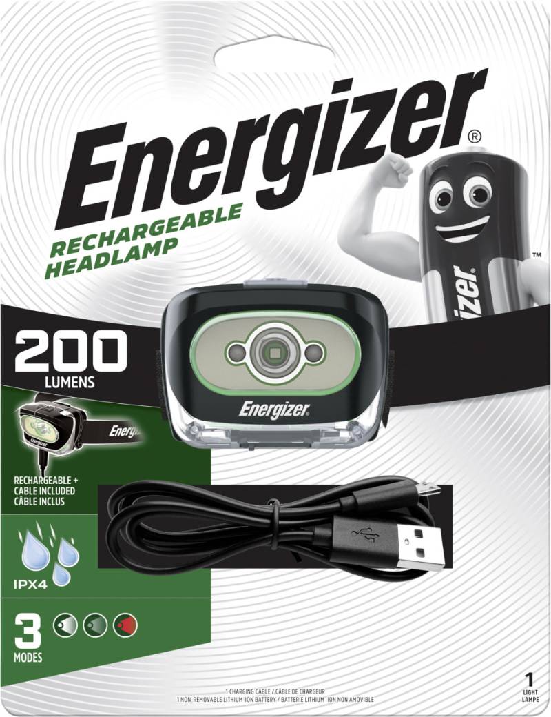 Energizer Kopflampe Value Rechargeable 200 lm wiederaufladbar per USB von Energizer