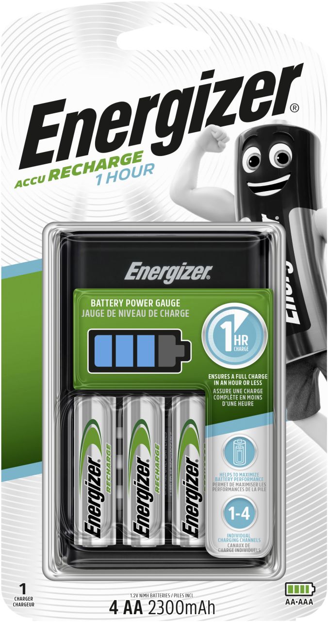 Energizer Ladegerät 1 HR Charger CH1HR3 inkl. 4-AA Mignon von Energizer