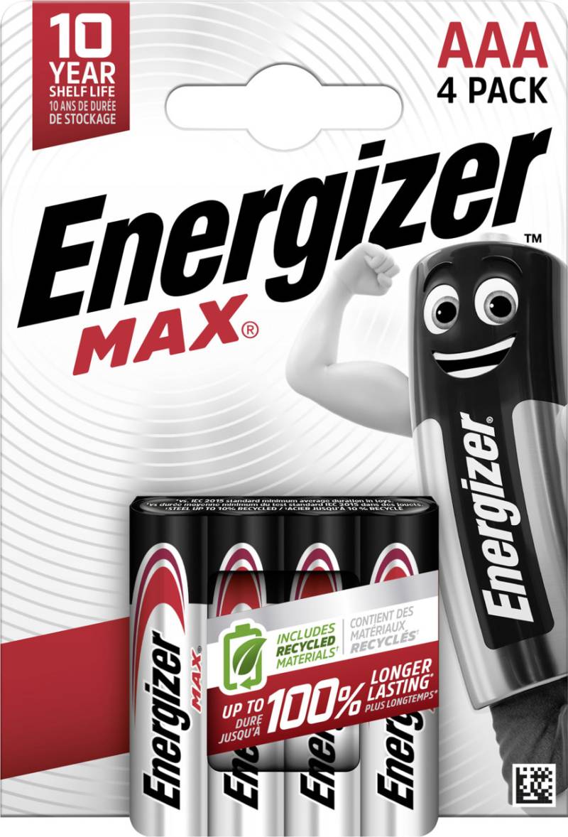 Energizer Max Alkaline Batterie Micro AAA 1,5 V, 4er Pack von Energizer