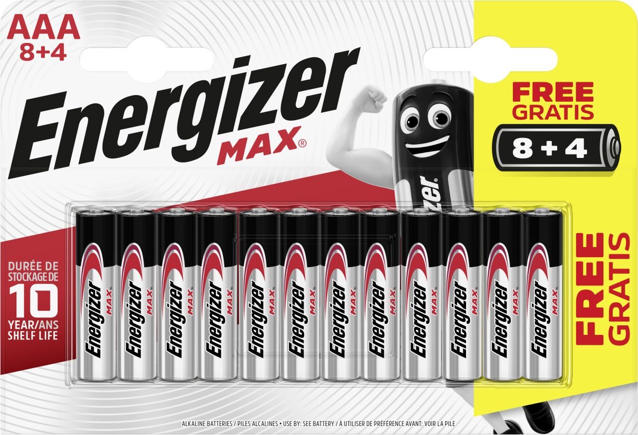Energizer Max Alkaline Batterie Micro AAA 1,5 V, 8 + 4er Pack Energizer Max Alkaline Batterie Micro AAA 1,5 V, 8 + 4er Pack von Energizer