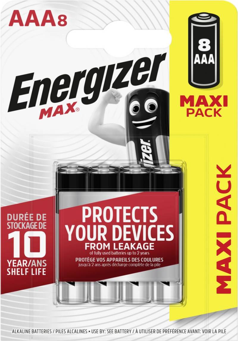 Energizer Max Alkaline Batterie Micro AAA 1,5 V, 8er Pack von Energizer