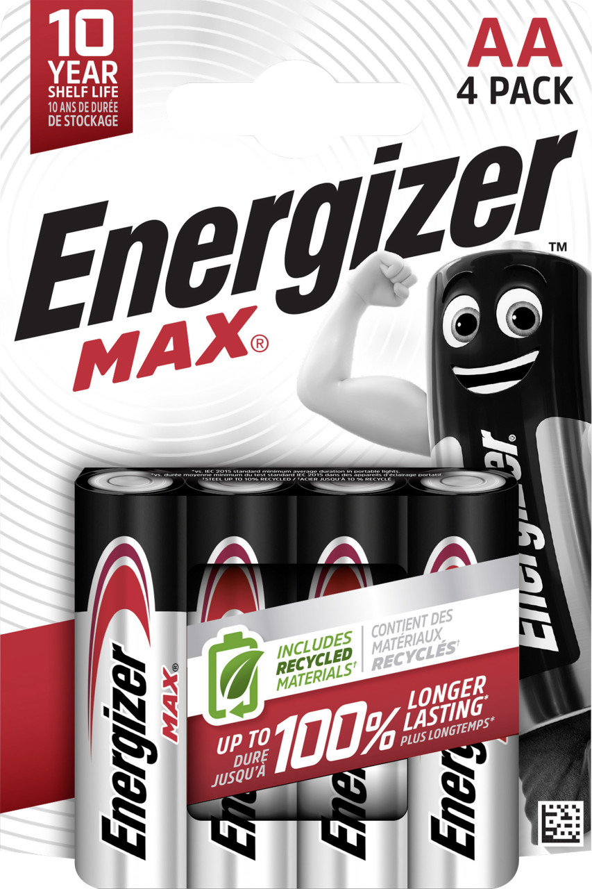 Energizer Max Alkaline Batterie Mignon AA 1,5 V, 4er Pack von Energizer