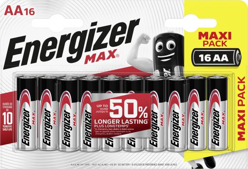 Energizer Max Alkaline Batterie Mignon AA 1,5V, 16er Pack von Energizer