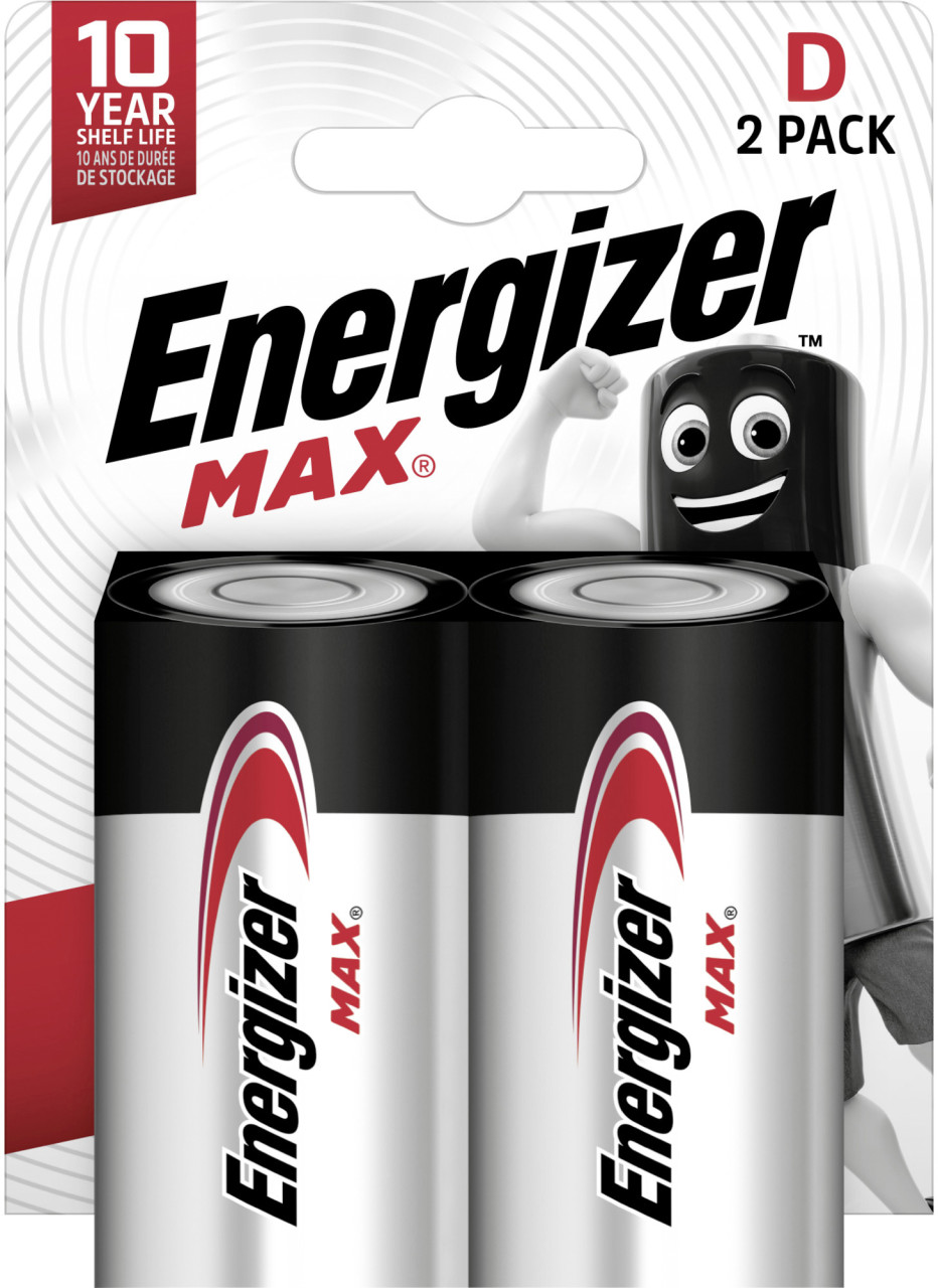 Energizer Max Alkaline Batterie Mono D 1,5 V, 2er Pack von Energizer