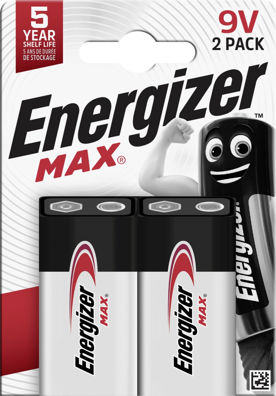 Energizer Max Alkaline E-Block Batterie 9 V, 2er Pack von Energizer