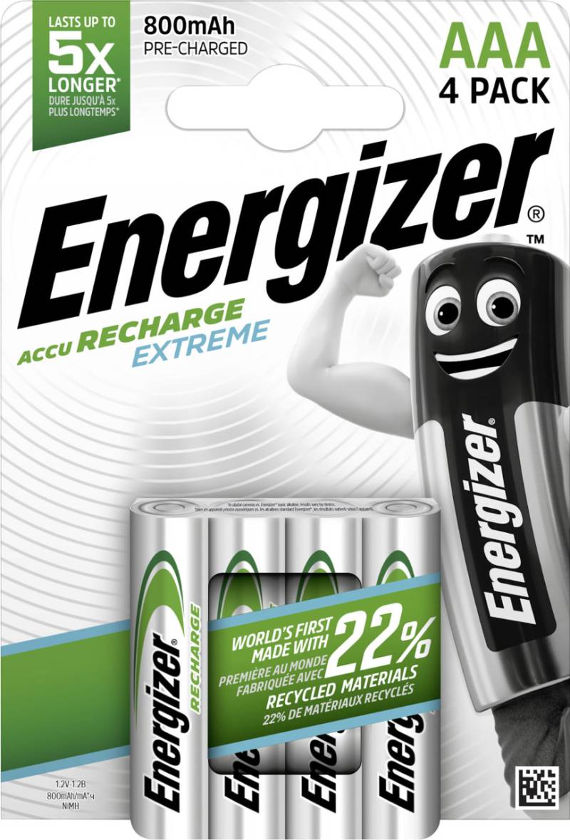 Energizer NiHM Akku Extreme Micro AAA 800 mAh 4er Pack von Energizer