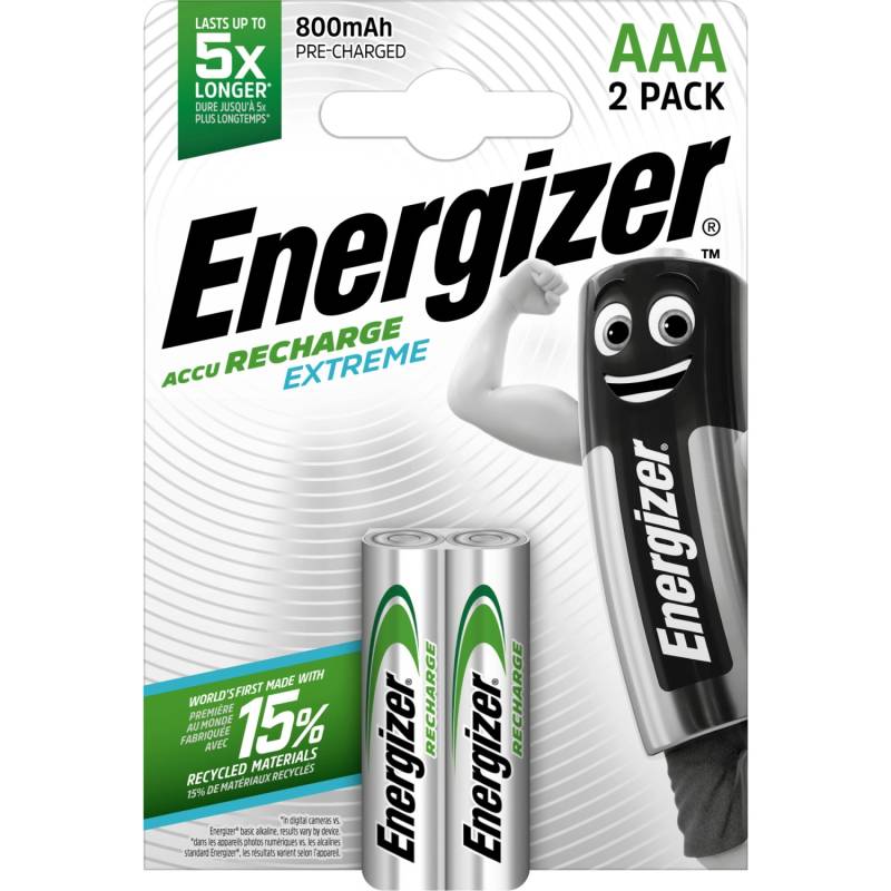 Energizer Akku Extreme AAA Micro 800 mAh 2 Stück Wiederaufladbar von Energizer