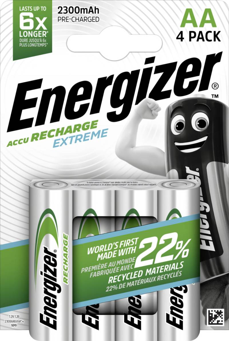 Energizer NiMH Akku Extreme Mignon AA 2.300 mAh 4er Pack von Energizer