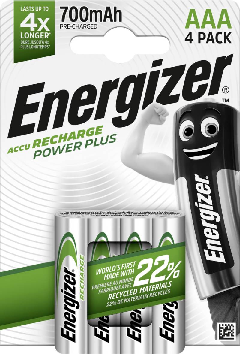 Energizer NiMH Akku Power Plus Micro AAA 700 mAh 4er Pack von Energizer