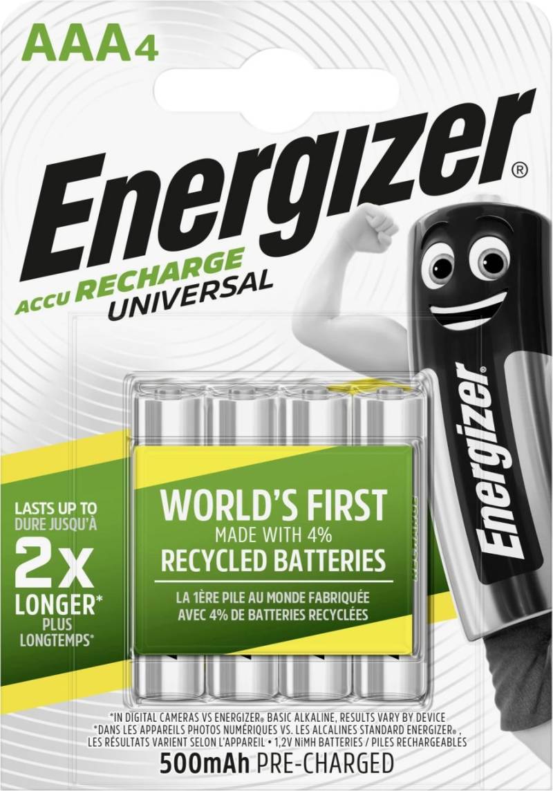 Energizer NiMH Akku Universal Micro AAA 500 mAh 4er Pack von Energizer