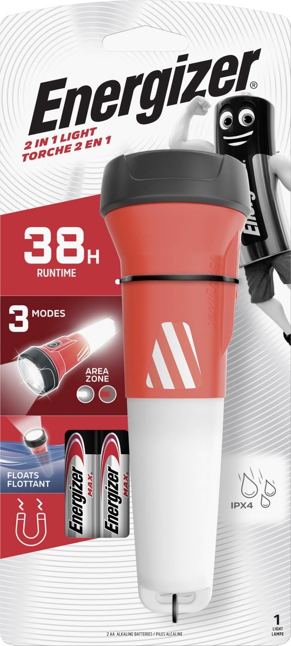 Energizer Outdoor Taschenlampe 2 in 1 Lantern weiß, rot von Energizer