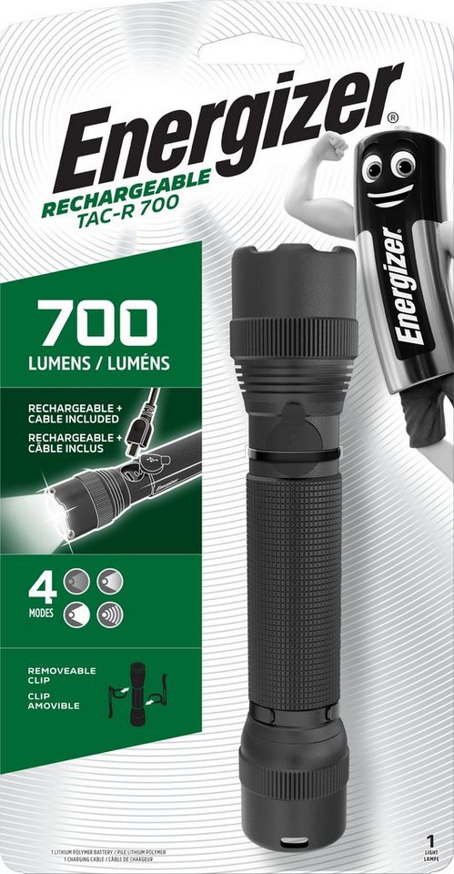 Energizer Taschenlampe Tactical Rechargeable 700 Lumen (1-St), wiederaufladbar über USB von Energizer