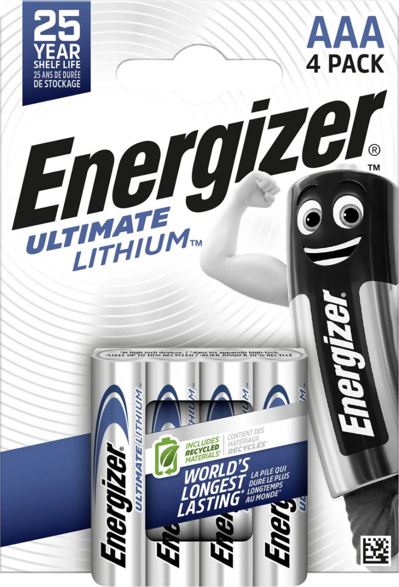 Energizer Ultimate Lithium Micro AAA 1,5 V, 4er Pack von Energizer