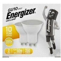 Energizer - LED-Glühbirne Spot GU10, 350 Lumen, 4.2W/50W, 3000K, 2 Stück. von Energizer