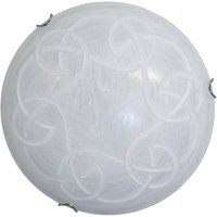 Energy - Deckenleuchte 2xE27 mit Haken aus Chrom und weißem Kratzglas. von Energy