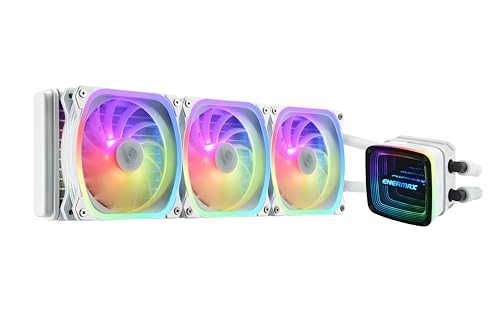 ENERMAX AQUAFUSION ADV Snow Edition ARGB 360mm AIO CPU Wasserkühlung Dual Chamber Intel LGA1700/AMD AM5 Support 350W+ TDP (3x SquA RGB White 120 PWM Lüfter); ELC-AQFA360-SQA-W, weiß von ENERMAX