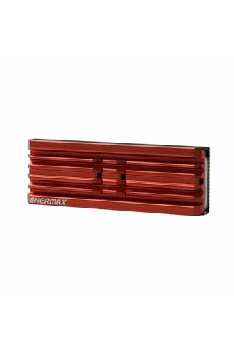 ENERMAX M.2 2280 SSD Aluminium Kühlkörper für PS5/PC; doppelseitig inkl. Wärmeleitpads; ESC001-B, rot von ENERMAX