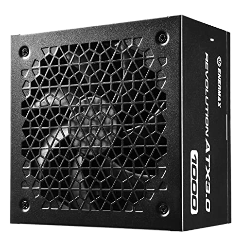 ENERMAX Revolution ATX3.0 Enthusiast Gaming&Streaming PC Netzteil 1000W 80Plus Gold PCIe 5.0 Ready (Voll-Modular, 2X 12VHPWR Kabel, Semi-Fanless), ERA1000EWT, schwarz von ENERMAX