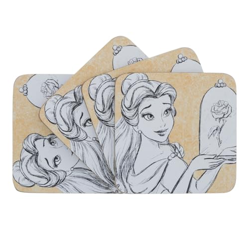 Disney Home Love Blooms (Belle Coaster Set of 4), Beige von Disney